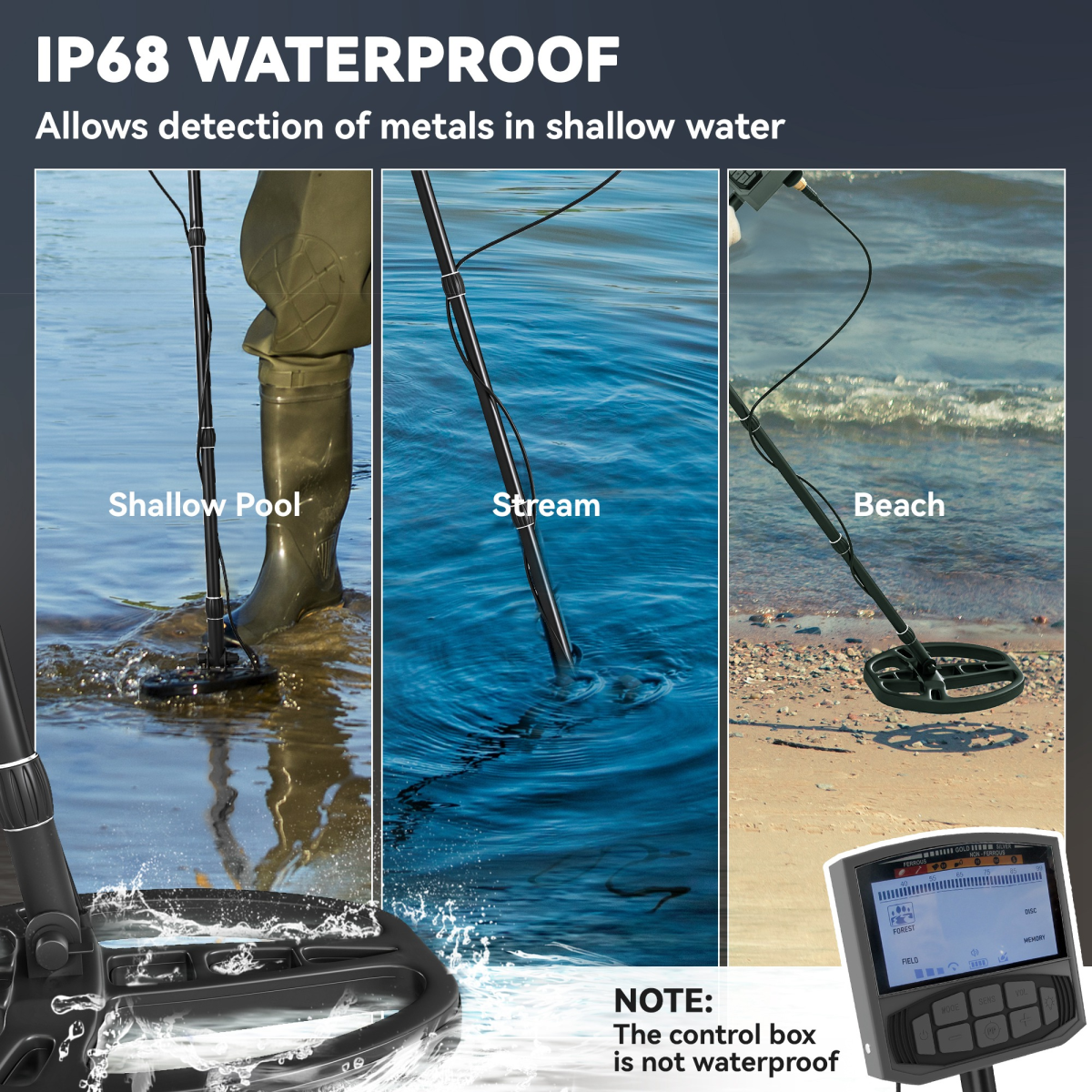 Outsunny Gold Metal Detector with DSP Chip and 5 Professional Modes