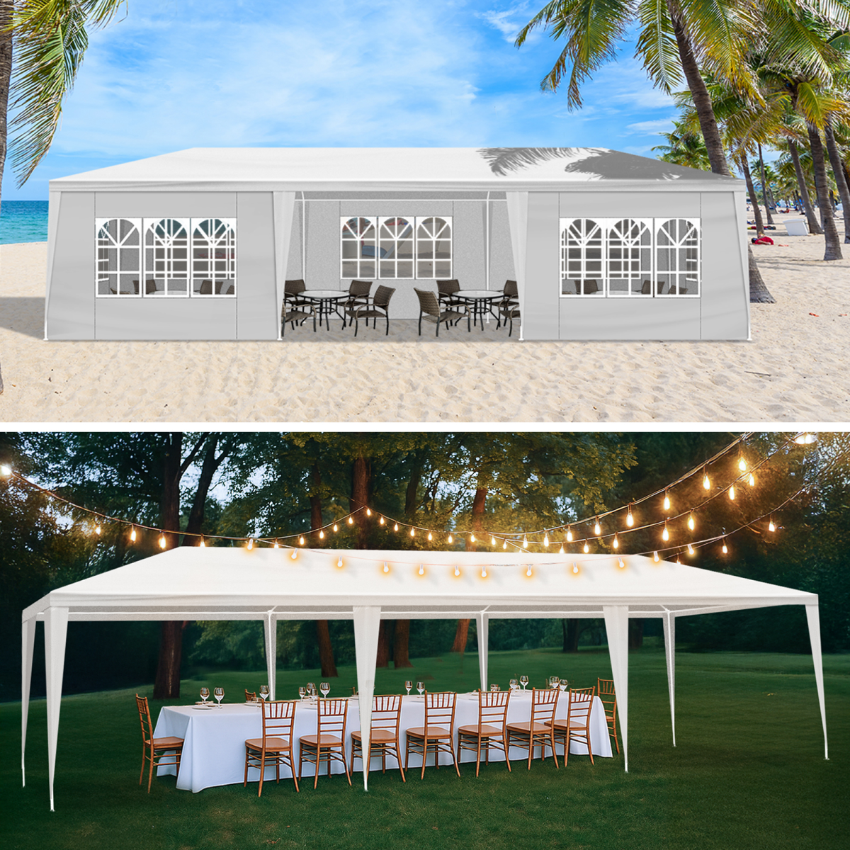 3*9m 7-Sided Iron PE Cloth Party Tent