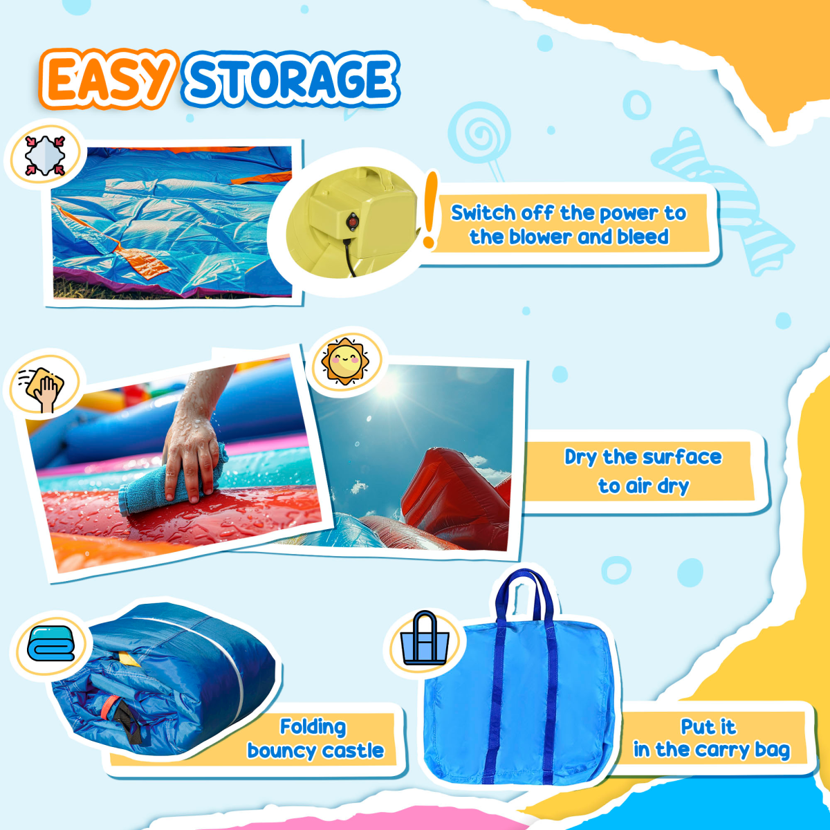 Kids Bouncy Castle with Double Slides Pool Trampoline with Blower