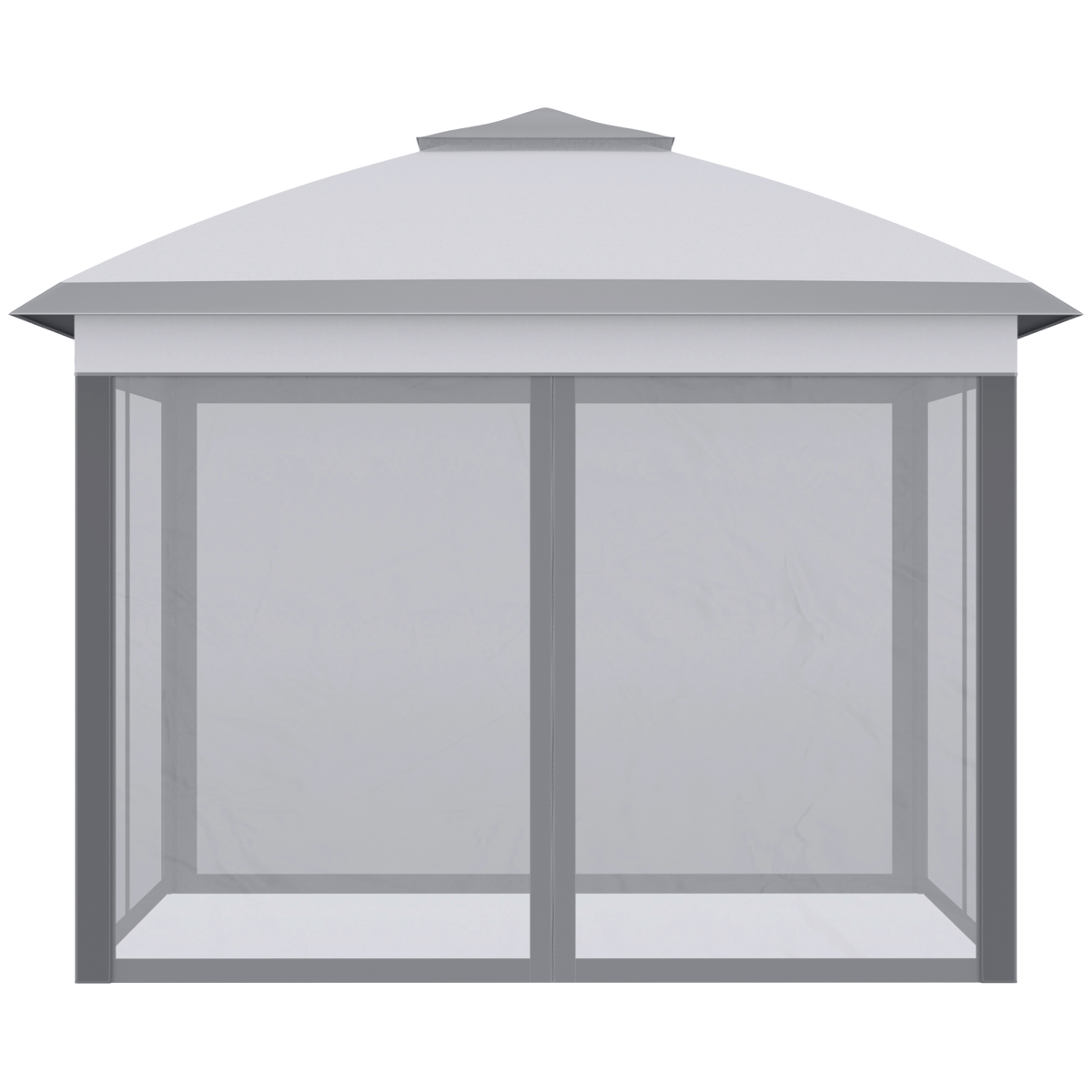 Pop Up Gazebo Height Adjustable Canopy Tent w/ Carrying Bag, Grey