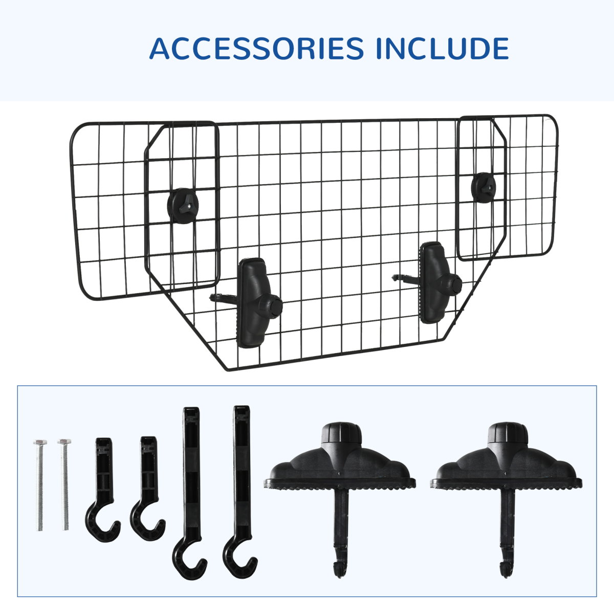 Dog Guard for Car Boot Adjustable Mesh Barrier Pet Headrest, 90-120W x 40.5H cm