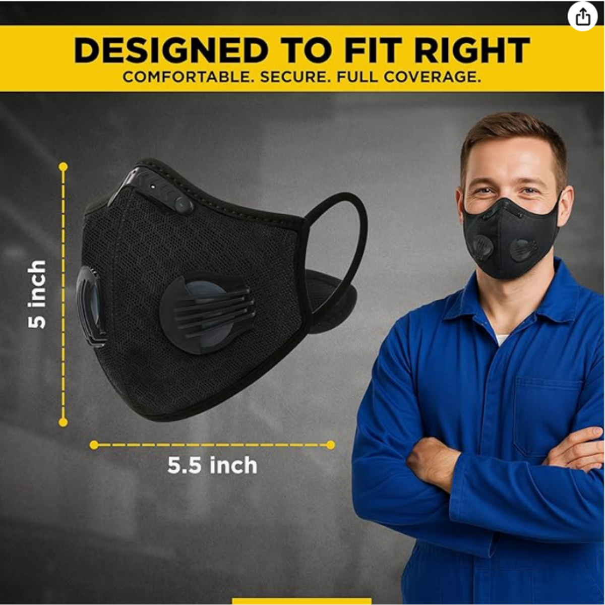 Reusable Half Face Cover Mask w/ Filter Cycling Outdoor Sport Face Mask