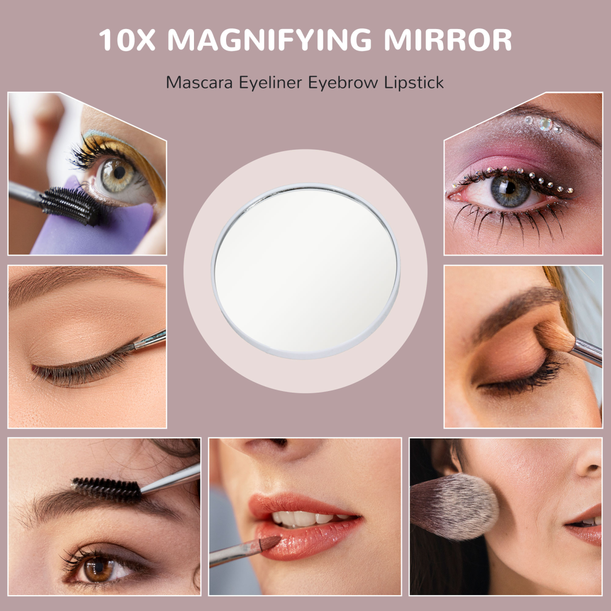 HOMCOM Vanity Mirror with Lights, 10X Magnifying, USB Charging Port, White