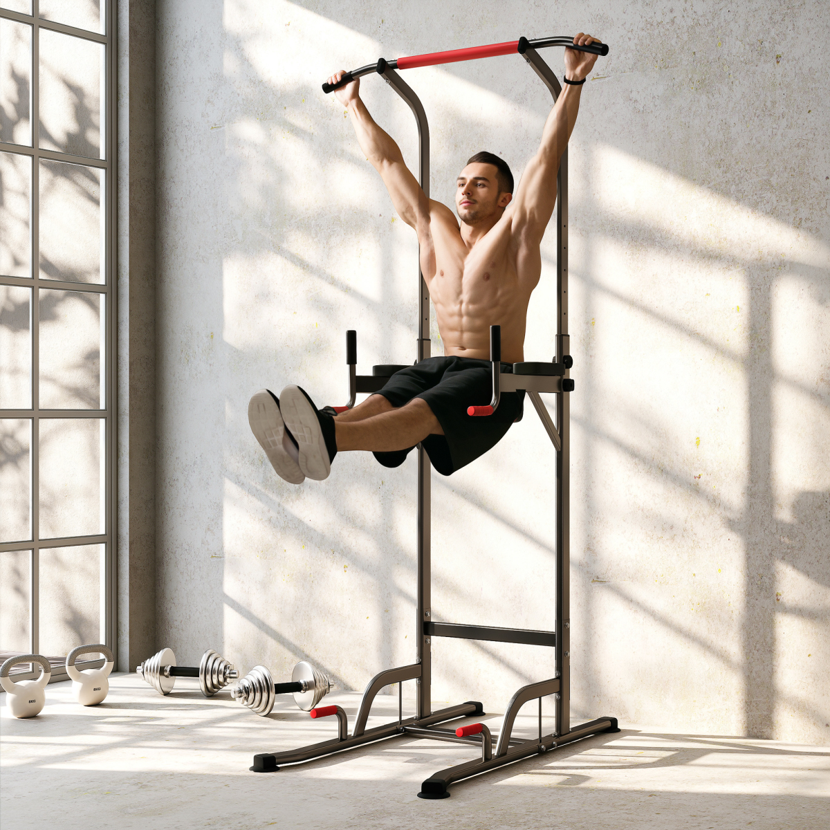 Power Tower Station Pull Up Bar for Home Gym Workout Equipment HOMCOM