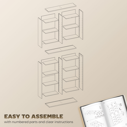 HOMCOM 640 CD Storage Unit 360 DVD Storage Tower w/ 18 Compartments Natural