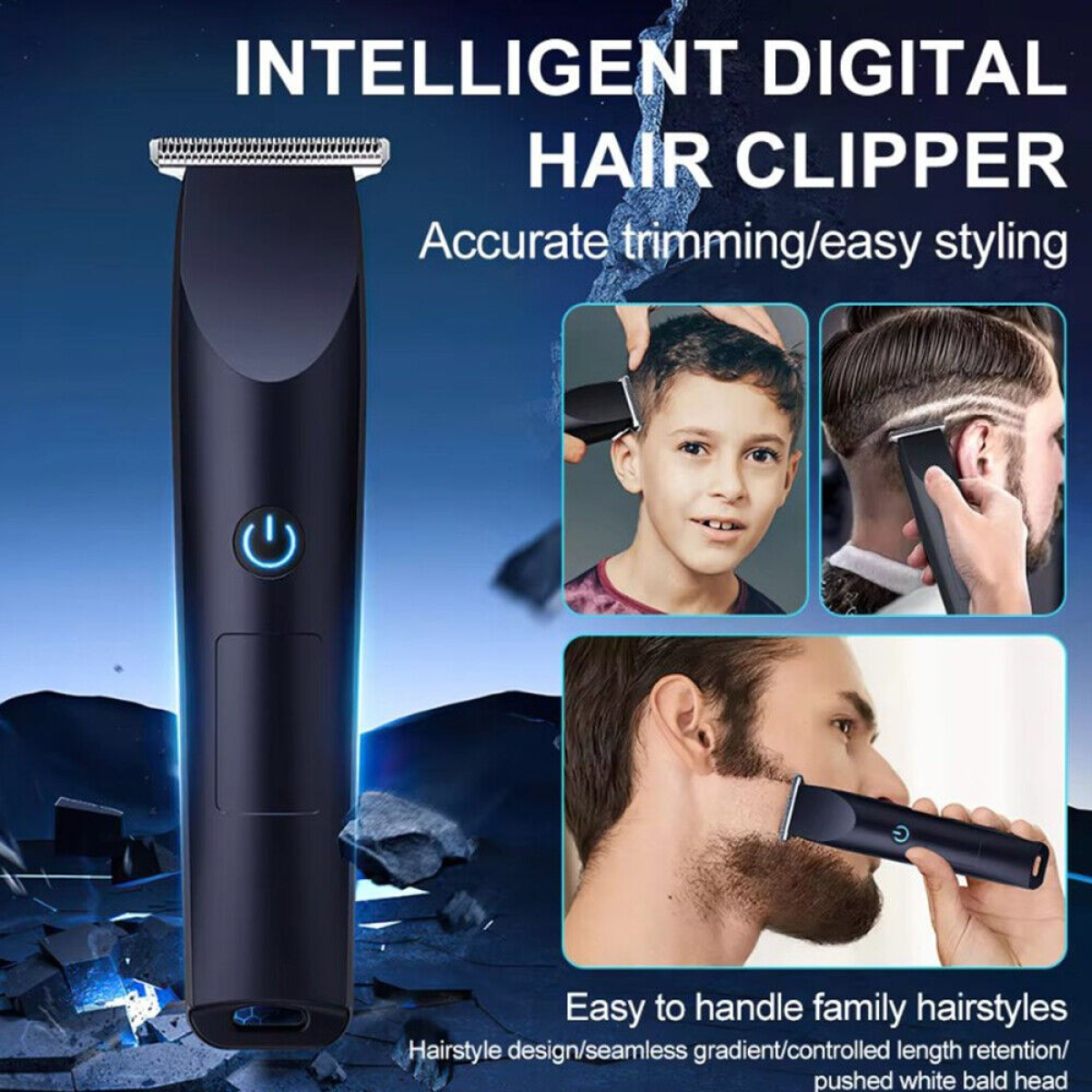 Men Pro Electric Hair Clippers Beard Trimmer Cutting Barber Shaving Machine Black
