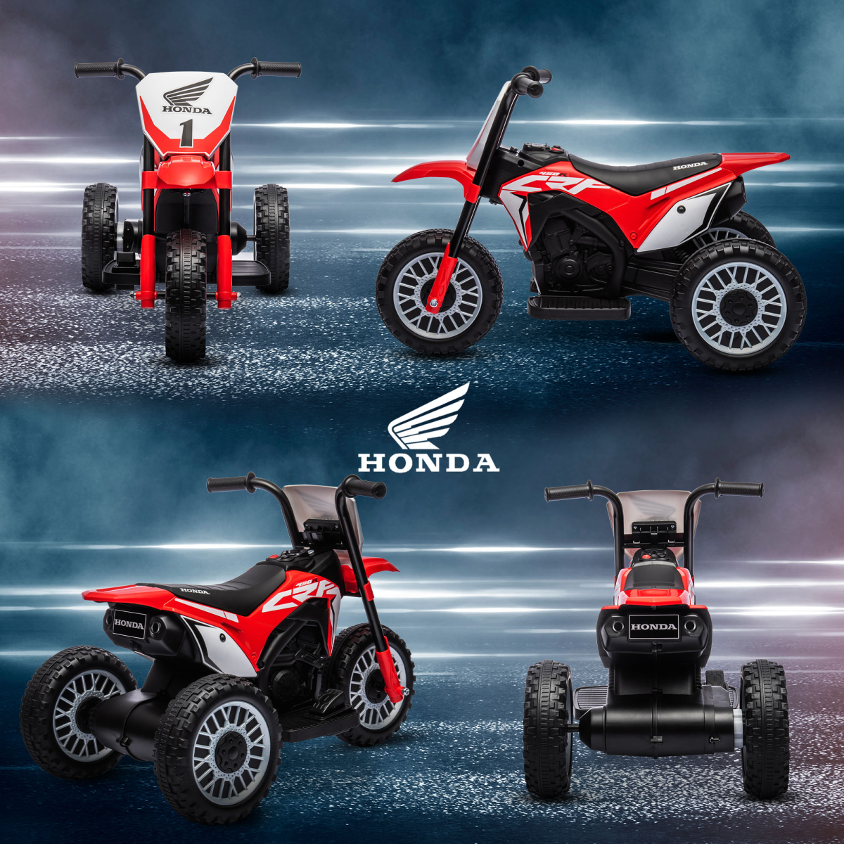 HOMCOM Honda CRF450RL Licensed 6V Kids Electric Motorbike with Horn - Red