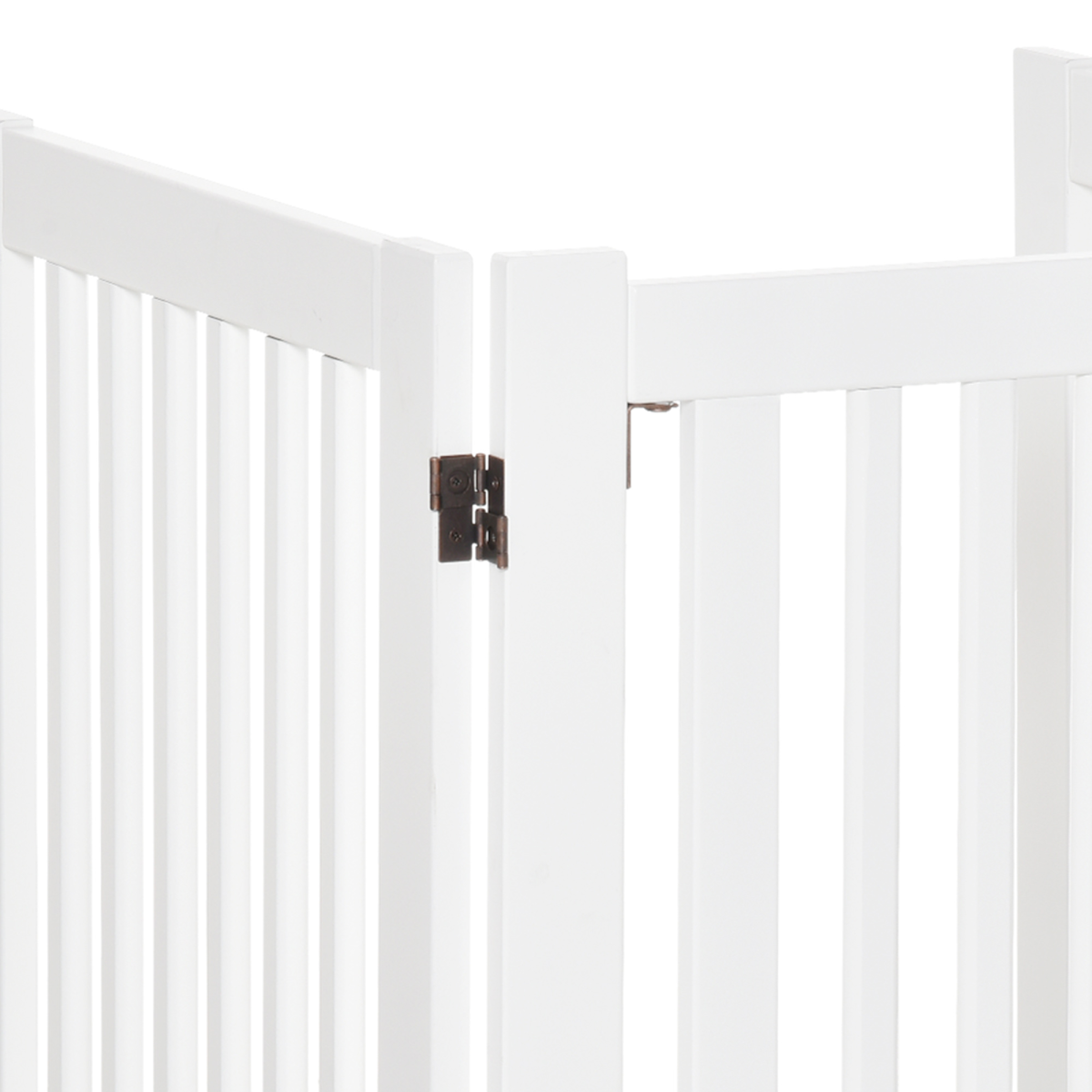 MDF Dog Gate Step over Panel Fence Expandable Folding w/Latch Support Feet White