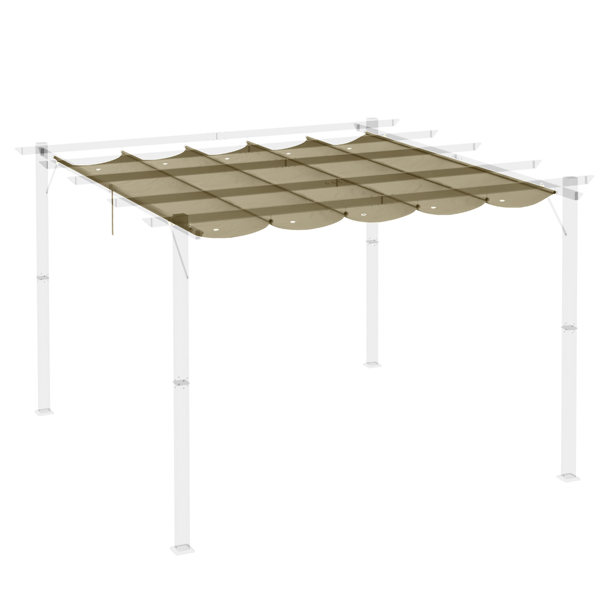 Pergola Shade Cover for 3 x 3m Pergola, Replacement Canopy Fabric Only, Tan