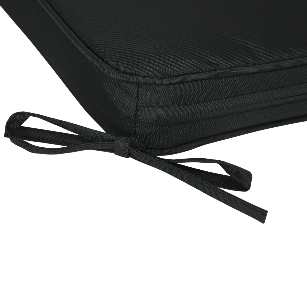 Outsunny Set of 6 Chair Cushion Seat Pads Dining Chair w/ Straps Outdoor Black