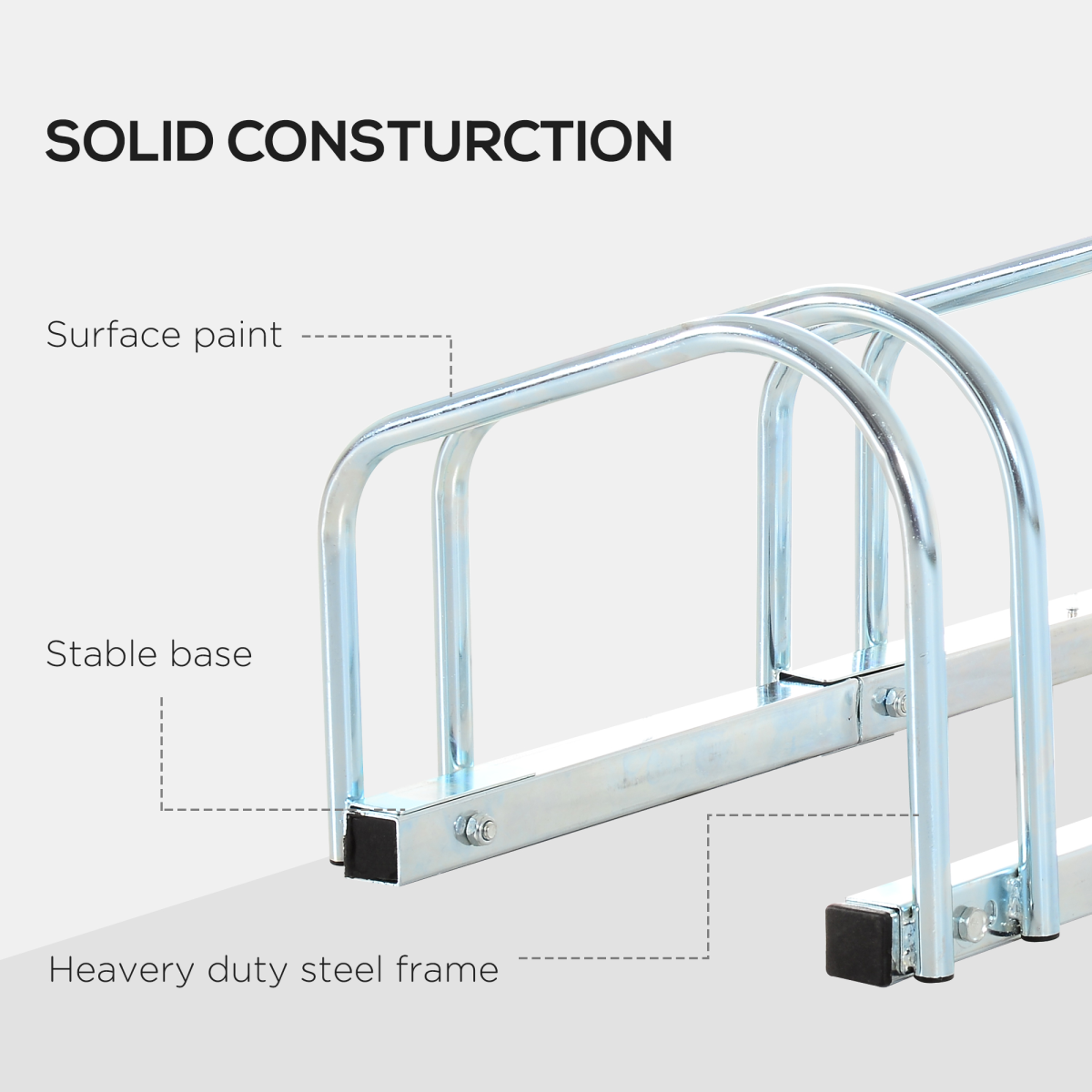 4 Bike Parking Rack Locking Storage Stand Holder Floor Wall Mount  HOMCOM