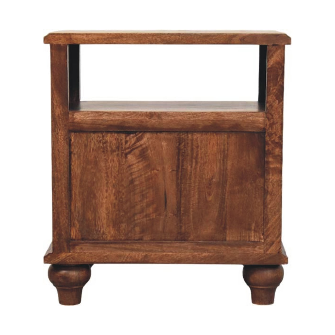 Artisan Furniture Solid Wood 2-Drawer Bedside with Open Shelf, Brown