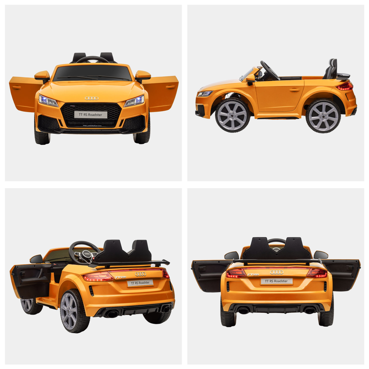 12V Battery Licensed Audi TT RS Ride-On Car w/ Removable Highlights, MP3 Player