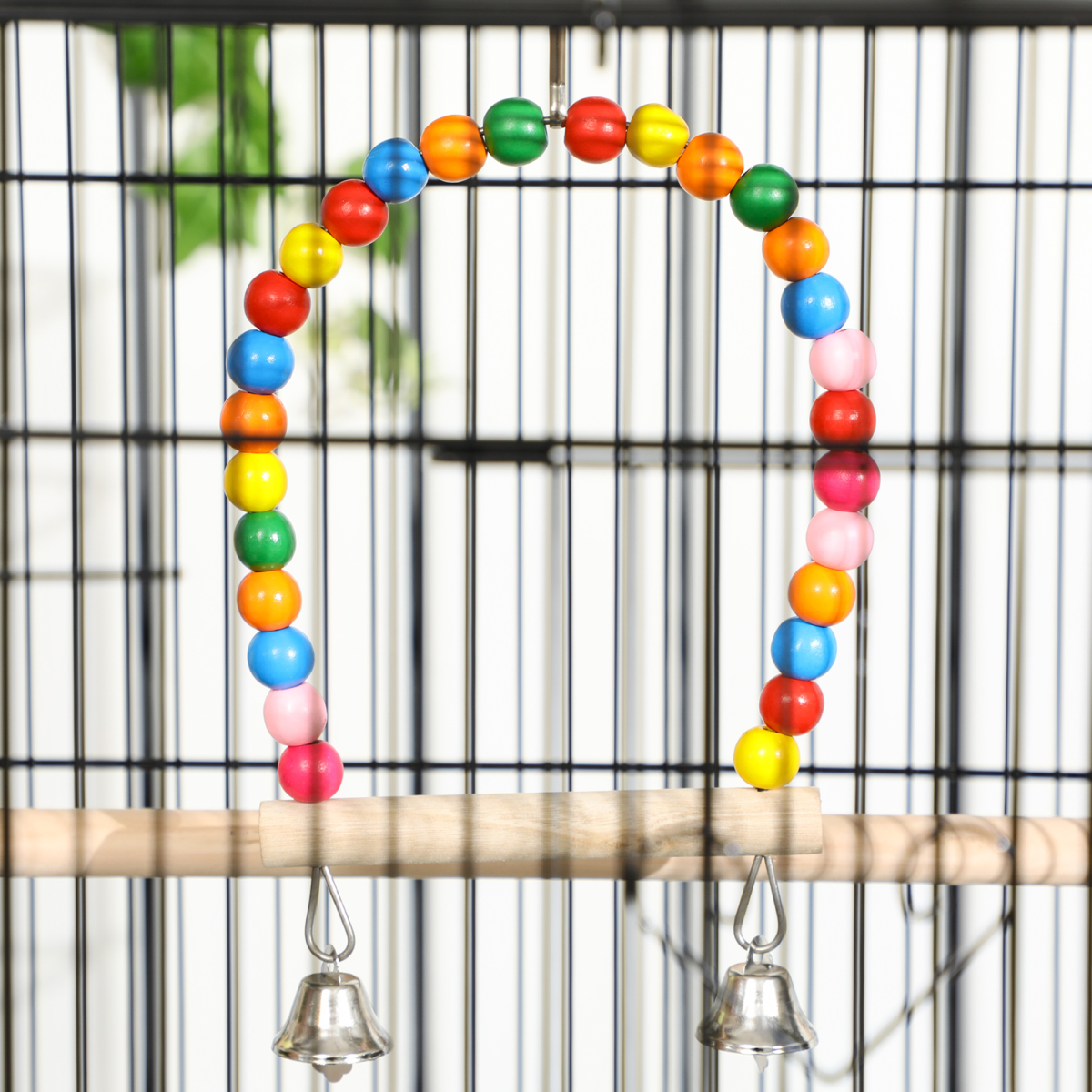 Bird Cage, with Stand, Wheels, Toys, for Budgies, Finches, Parakeets