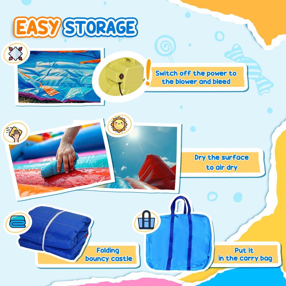 Bouncy Castle Slide Water Pool Trampoline, Blower 3.6 x 1.75 x 1.8m