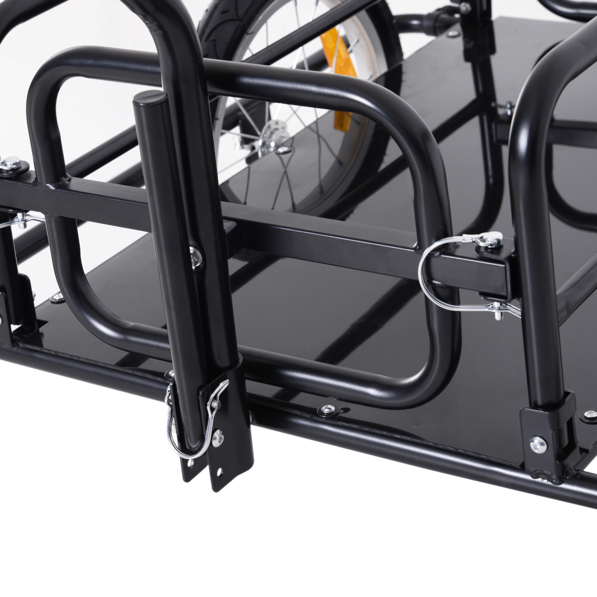 Folding Bicycle Cargo Storage Cart and Luggage Trailer with Hitch HOMCOM