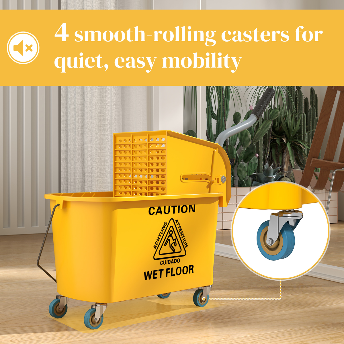 Mop Water Bucket Wringer Cart