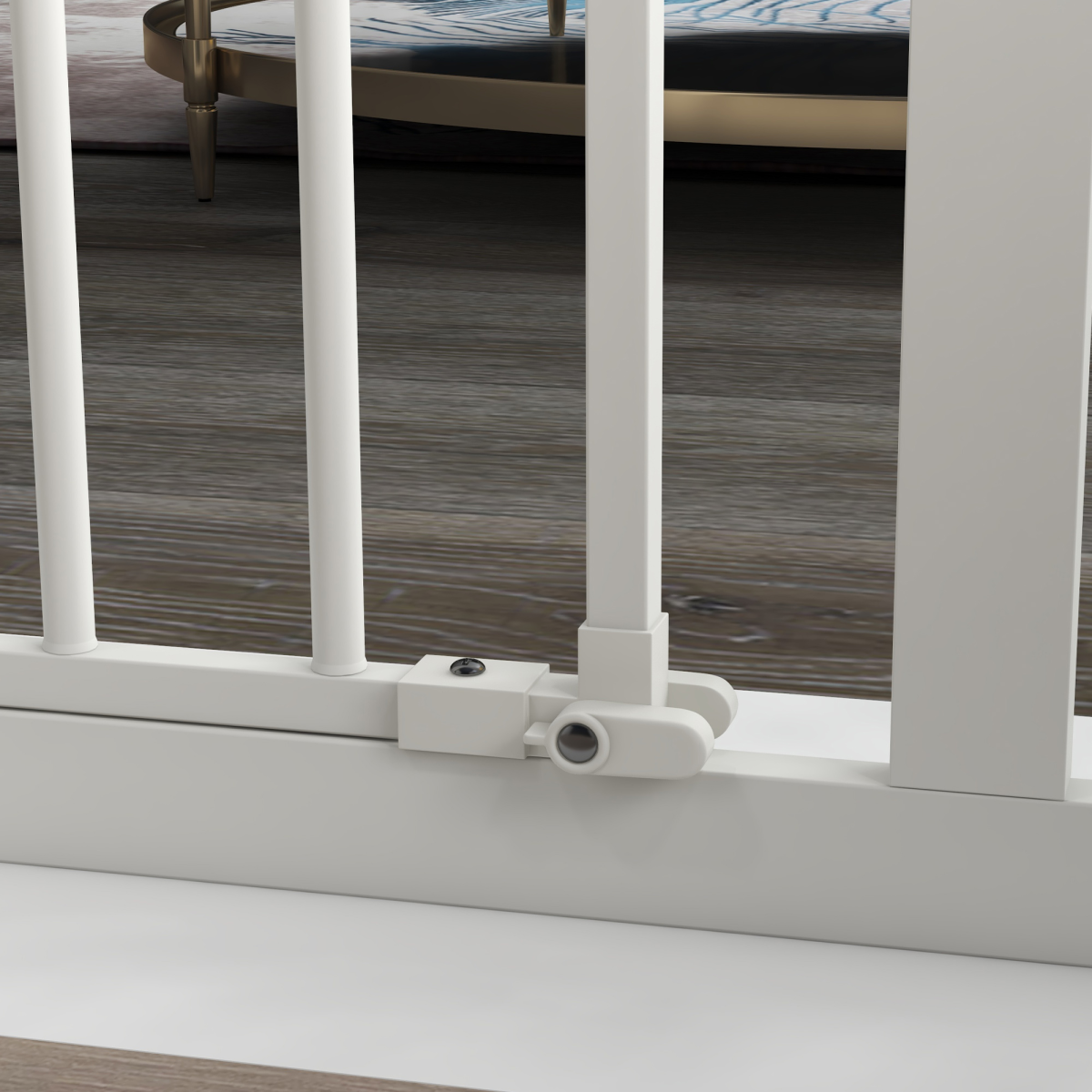 PawHut Adjustable Safety Gate w/ 1 Extensions and Four Adjustable Screws, White