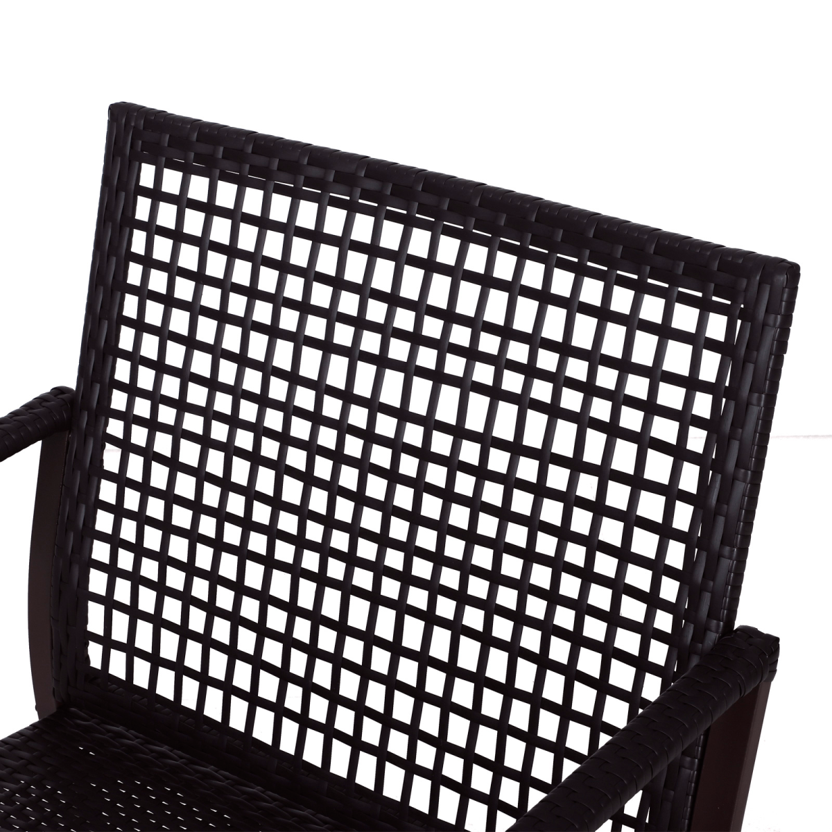 3 PCS Rocking Chair Bistro Set-Brown/Cream White