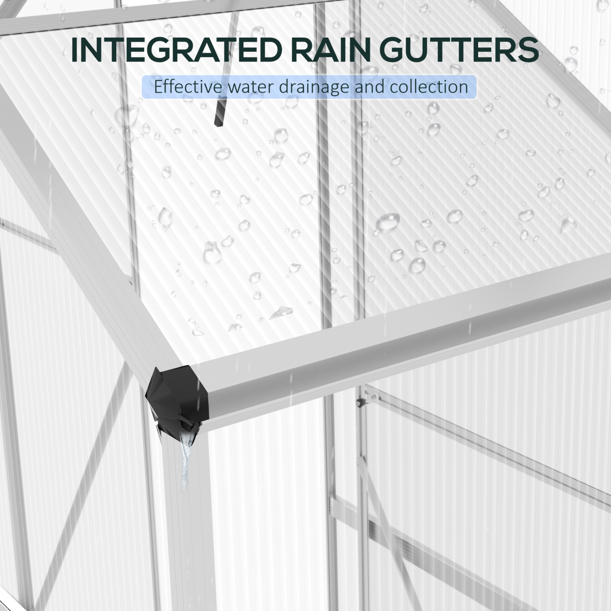 Outsunny 6 x 2.5ft Polycarbonate Greenhouse Aluminium Green House, Silver