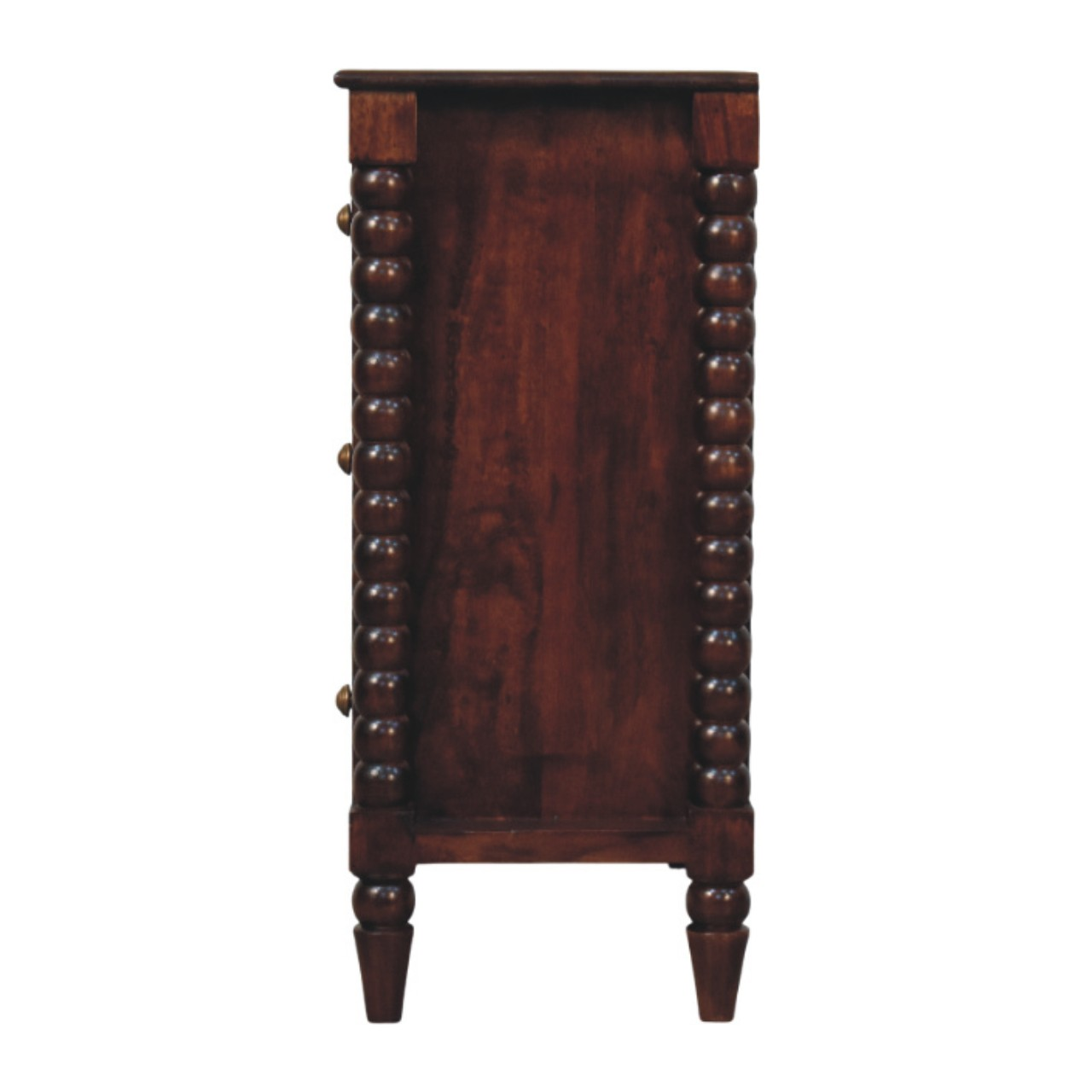 Artisan Furniture Solid Wood Spindle Winewood Chest, 3 Drawers, Brown