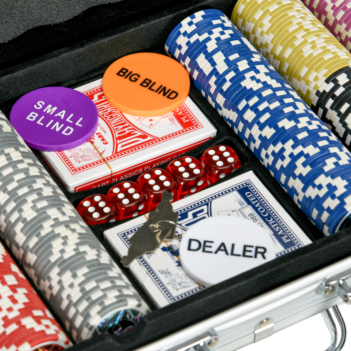 SPORTNOW 500-Piece Poker Chips Set w/ Mat, Aluminium Case, Two Decks of Cards