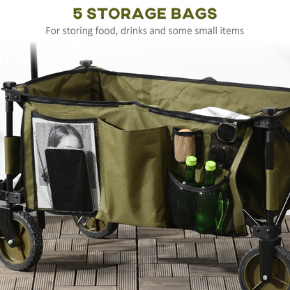 Folding Garden Trolley Collapsible Camping Trolley Steel with Folding Board