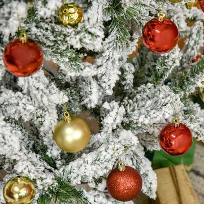 5ft Snow Flocked Artificial Christmas Tree w/ Realistic Branch Tips HOMCOM