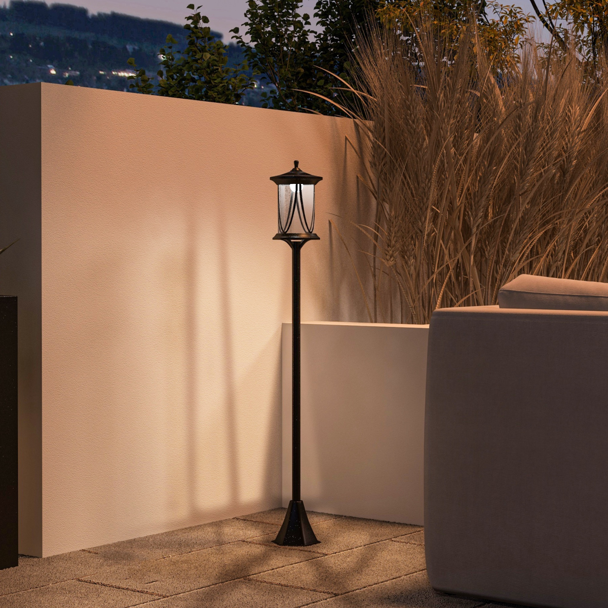 Outsunny 1.3 M LED Outdoor Street Light, Waterproof IP44, Cool White