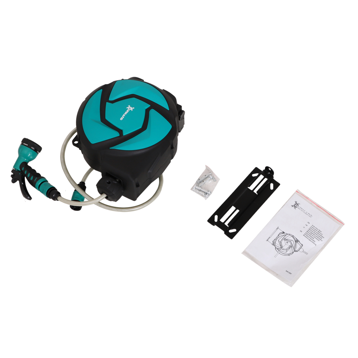 10M Water Hose Reel Compact Garden Car Locking Auto Retract Spray Durhand