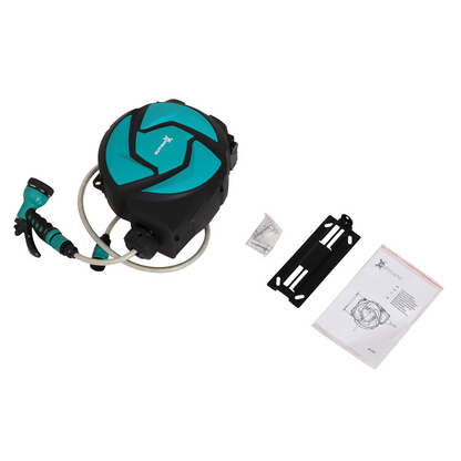 10M Water Hose Reel Compact Garden Car Locking Auto Retract Spray Durhand