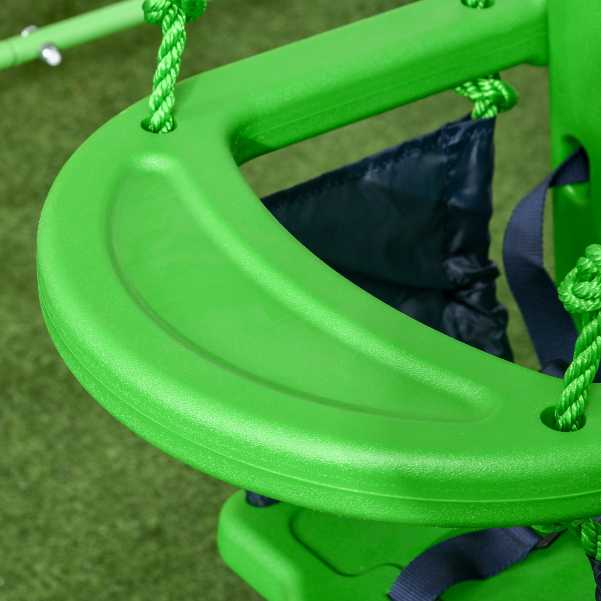 Outsunny Nursery Swing with Safety Seat Belt, Support Back for Indoor Outdoor