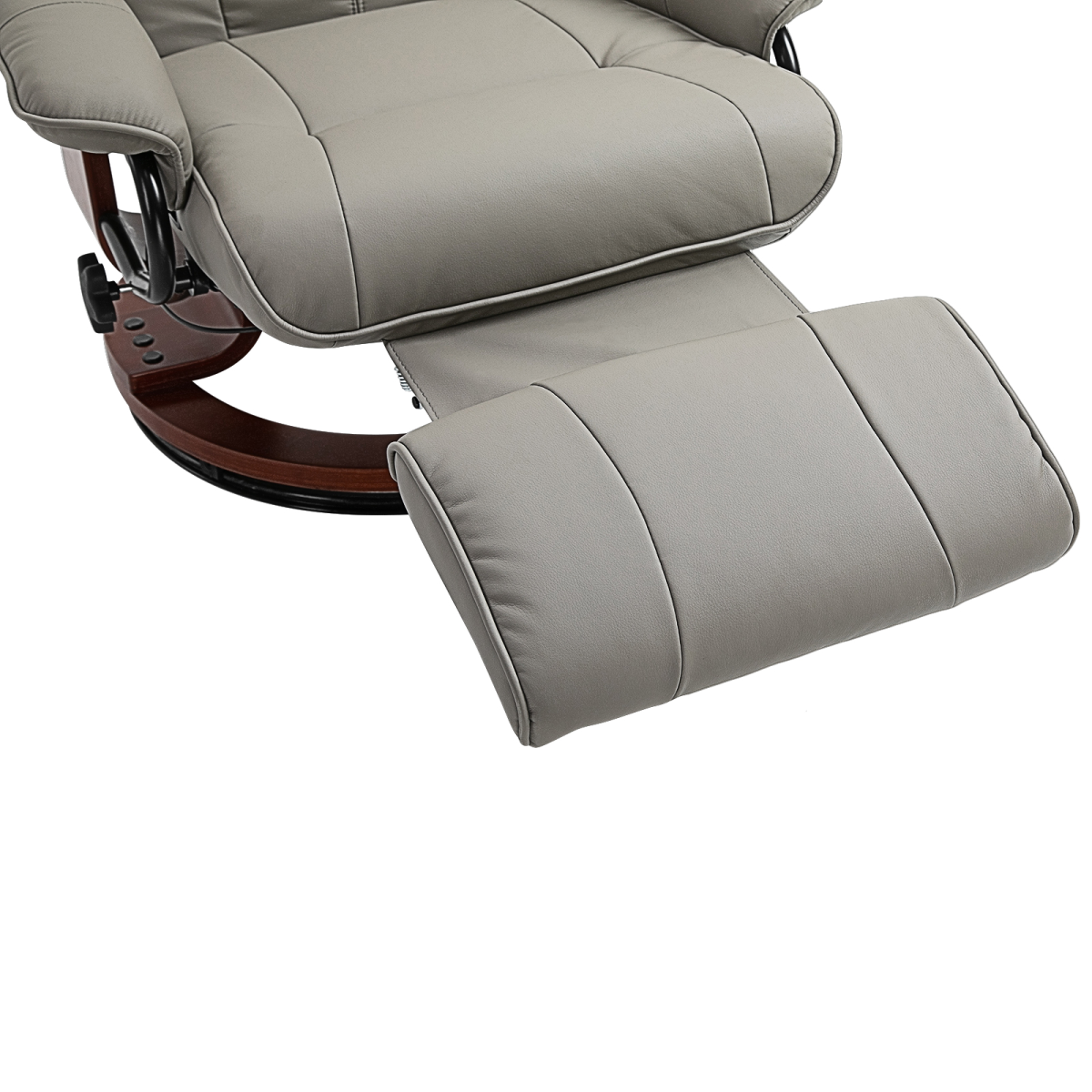 Ergonomic Recliner Sofa Chair PU Leather Armchair Lounger with Footrest, Grey
