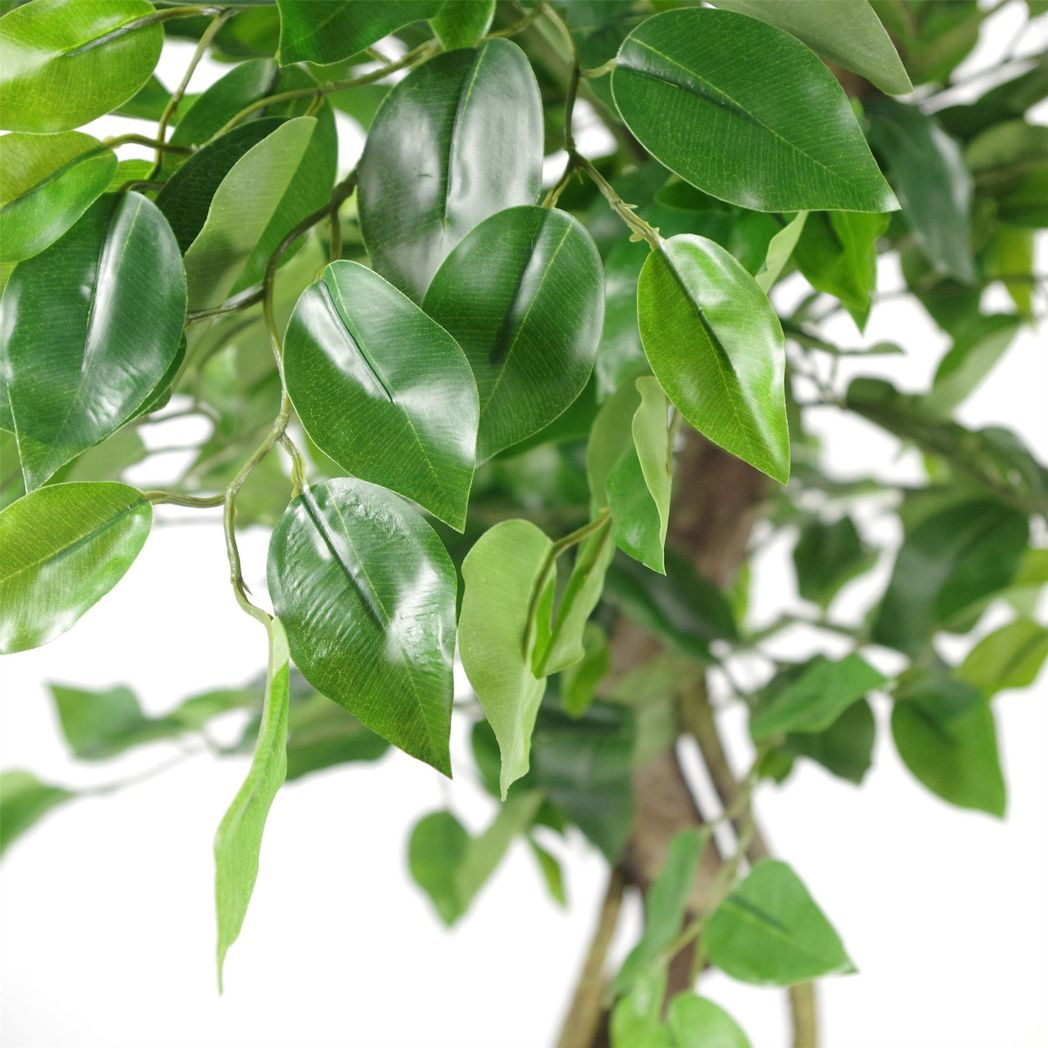 120cm Twisted Trunk Artificial Japanese Fruticosa Style Ficus Tree Gold Planter