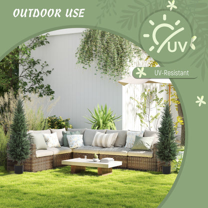 HOMCOM Set of Two Artificial Cypress Trees - Green