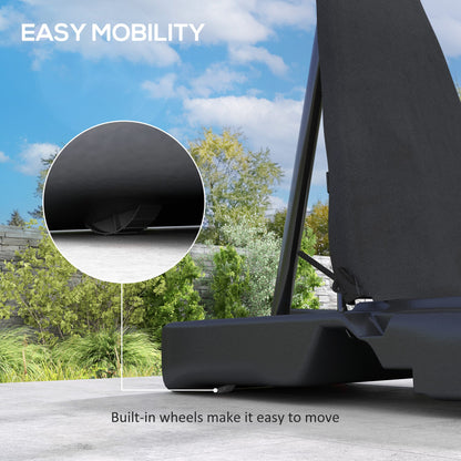 SPORTNOW 245-305cm Adjustable Basketball Hoop and Stand, with Wheels, Black