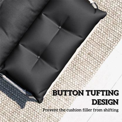 Outsunny Set of Two 190 x 56cm Sun Lounger Cushions - Black