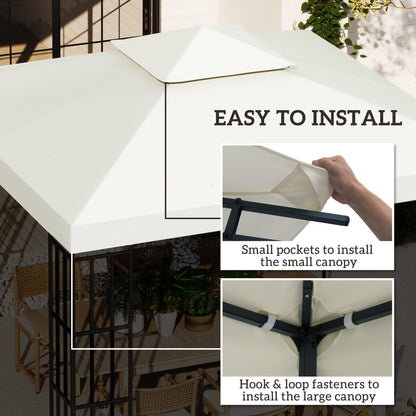 Outsunny 3 x 3 m Replacement Gazebo Canopy - Cream White