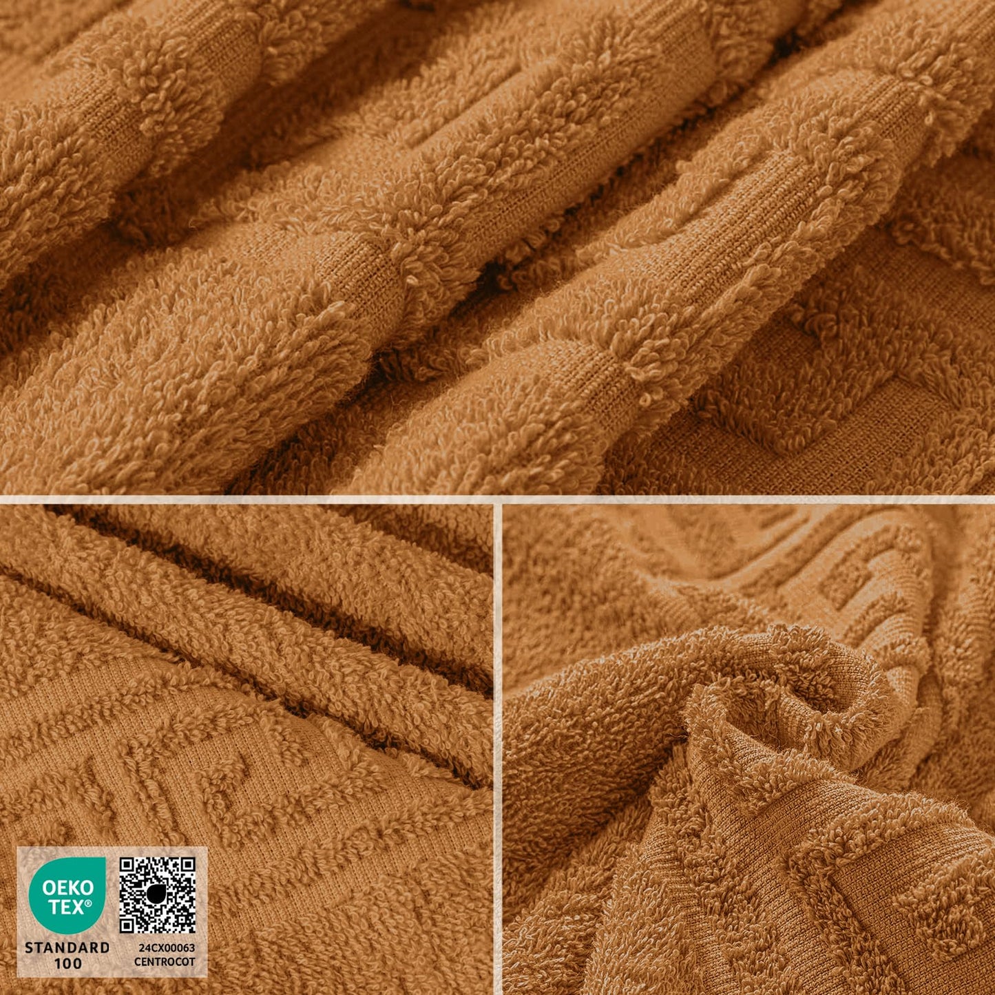 nice homeit Set of 6 Face and Hand Towels 40 x 60 cm – Bath Towels in 100% Ring-Spun Cotton – Extra Soft and Absorbent, Made in Italy (Orange)