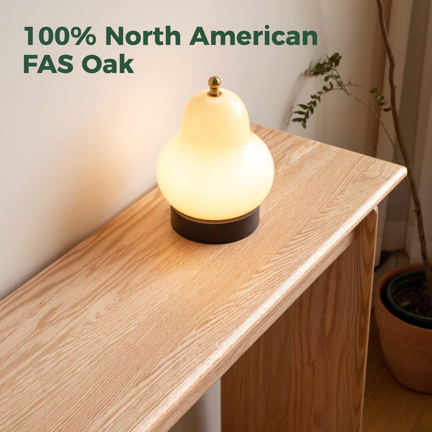 Slim Solid Oak Console Table for Entryway, Narrow Hallway Table,100x20x75cm