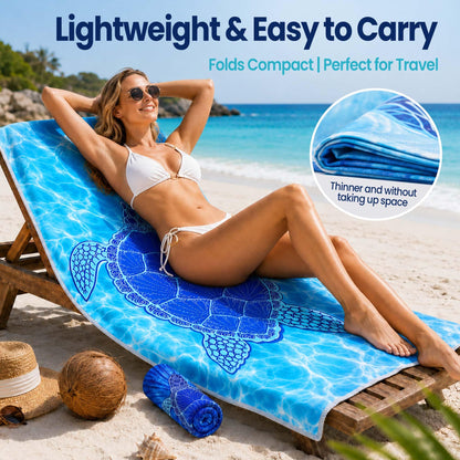 KUIYU 2PCS Microfiber Beach Towels 180x90cm Extra Large