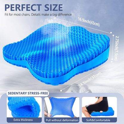 Gel Seat Cushion, Honeycomb Office Chair Seat Cushion Pads for Long Sitting