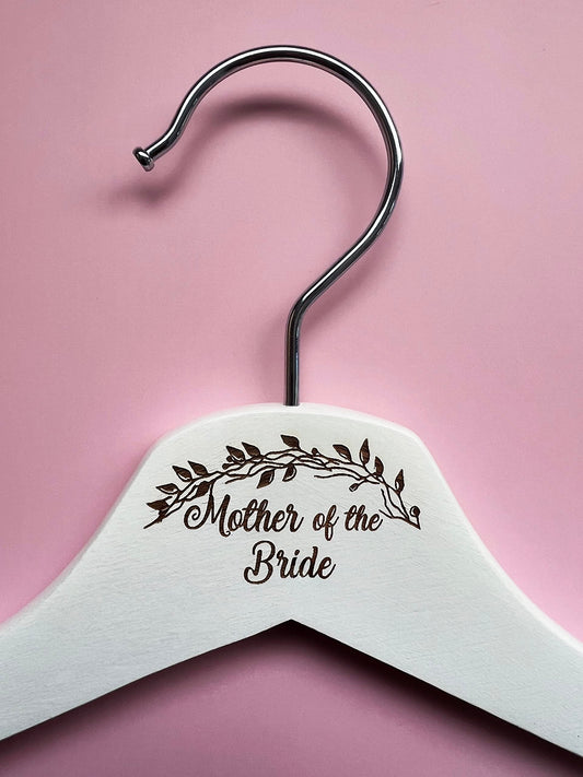 Wooden Wedding Coat Hanger. Laser Engraved Bridal Hangers. Wedding Day Gift. Anniversary Hanger Gifts (Mother of the Bride)