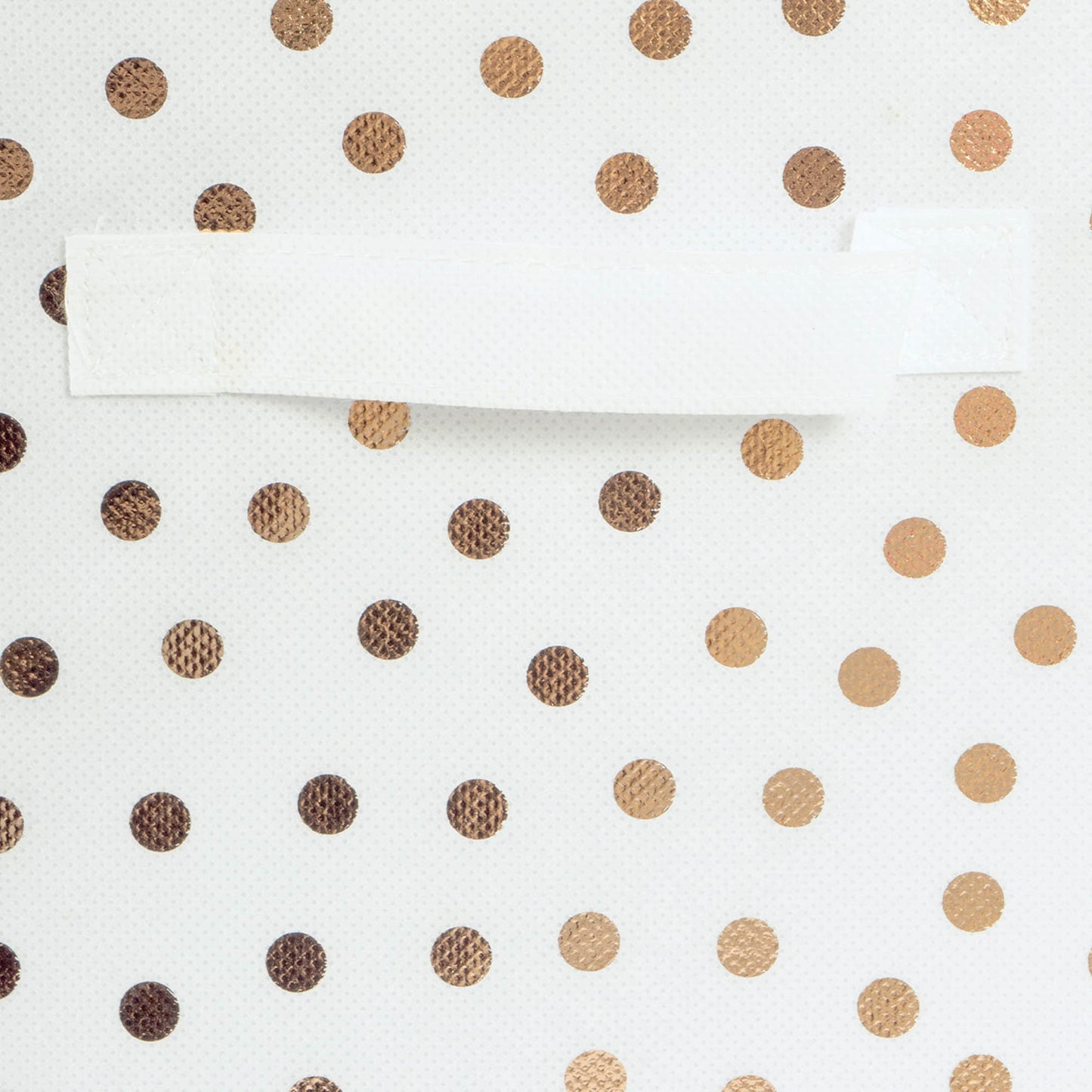 DII Non Woven Polyester Storage Bin, Polka Dot, White & Copper, Large Set of 2
