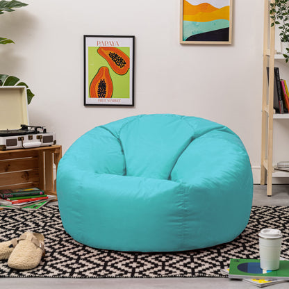 Bean Bag Bazaar Outdoor Bean Bag, Aqua Blue, Water Resistant Fabric, Large Beanbag with Filling Included, Floor Chair, Garden Chair, Outdoor Seating,