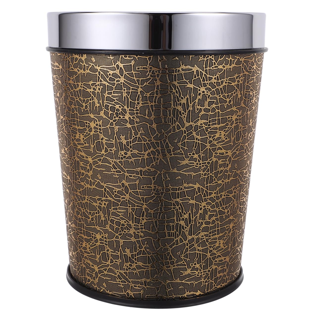 Healvian Pu Leather Round Trash can Modern Waste Paper Bin for Office Bedroom and Bathroom Small Rubbish Basket 10.04In X 7.87In X 7.87In