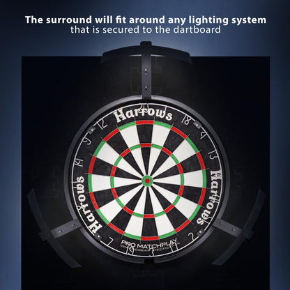 Harrows XL Dart Board Surround Ring - 6pcs Easy Assembly Wall Protector - 140% Larger - Double Sided for Long Life