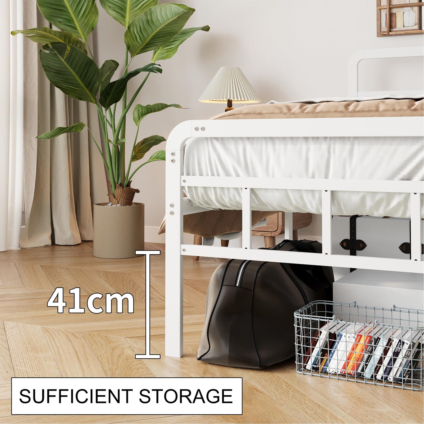 Yicensen Small Single Bed Frame with Headboard and Footboard