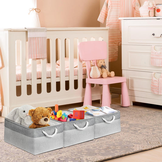 Large Storage Box, Shelf Storage Baskets with Handles, Foldable Fabric Storage Baskets Home Organizer for Shelves Wardrobes Cupboards