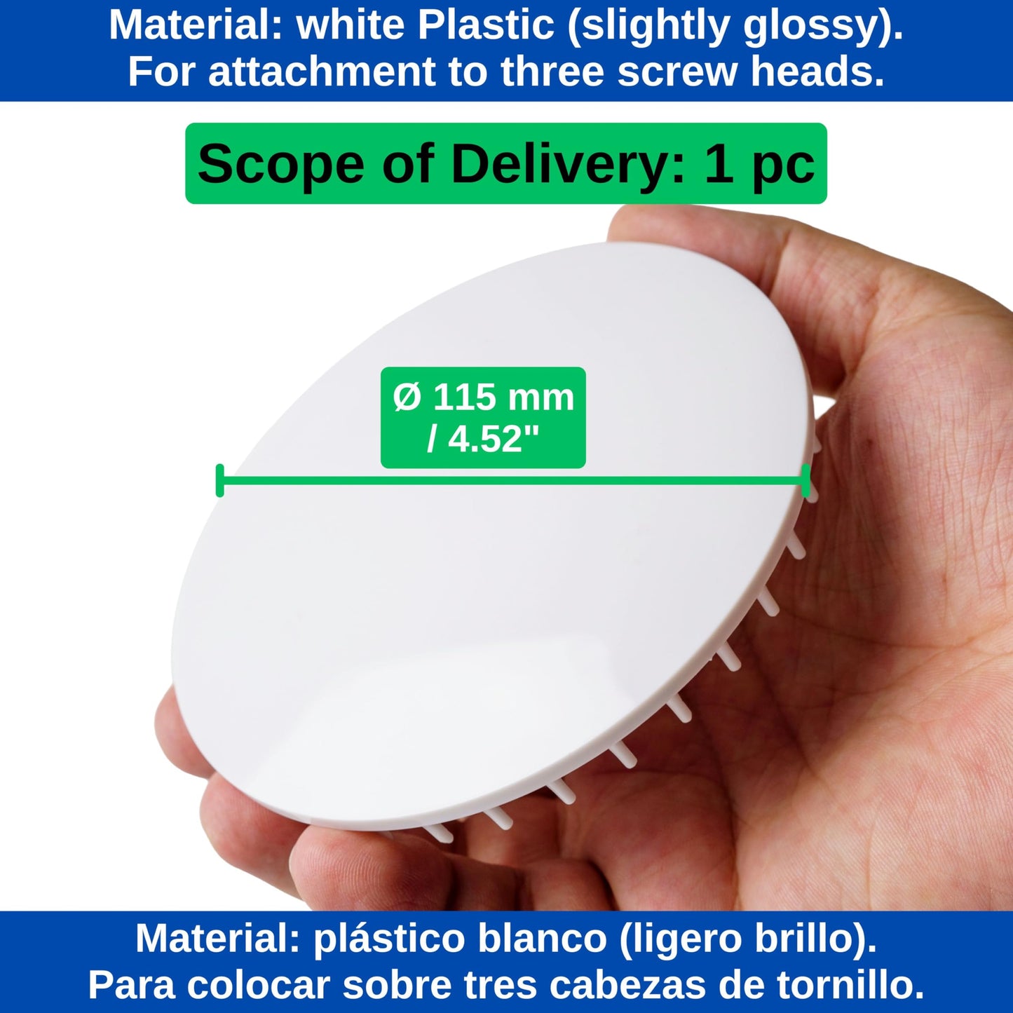 Cover for Shower Drain, Ø 115 mm, Compatible with Viega Tempoplex Drain Set from Year of Construction 2006, Replaces Model 6964.0